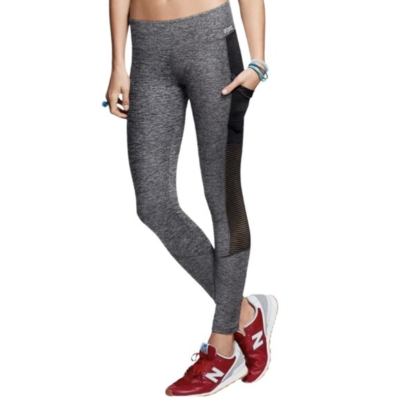 NWT Victoria's Secret Pink Gray Shimmer Pocket Mesh Ultimate Yoga Leggings - Picture 1 of 13
